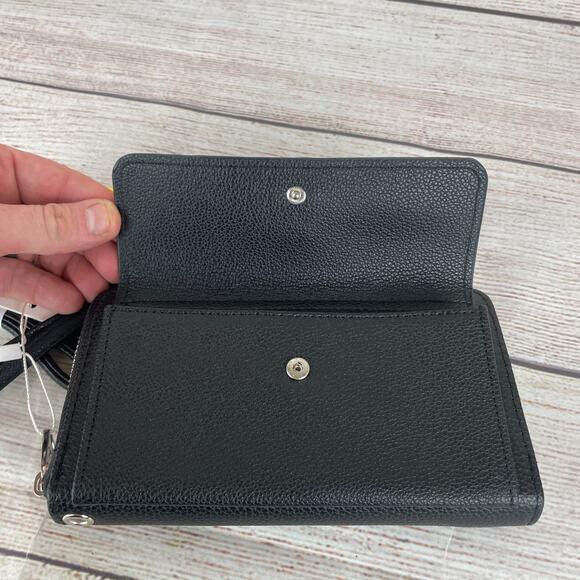 CXL Christian Lacroix Blake Pebble Clutch Crossbody Wallet Black - Picture 7 of 9